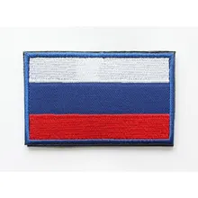 Russian Flag Patch 3D Embroidered Military Flag Badges Applique Stickers for Clothes with Hook&Loop 8*5 CM