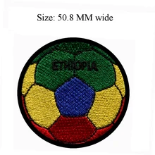 50.8 мм широкий Эфиопии патч Футбол шар пользовательского вышитые патч/ткань патч/Прохладный патч