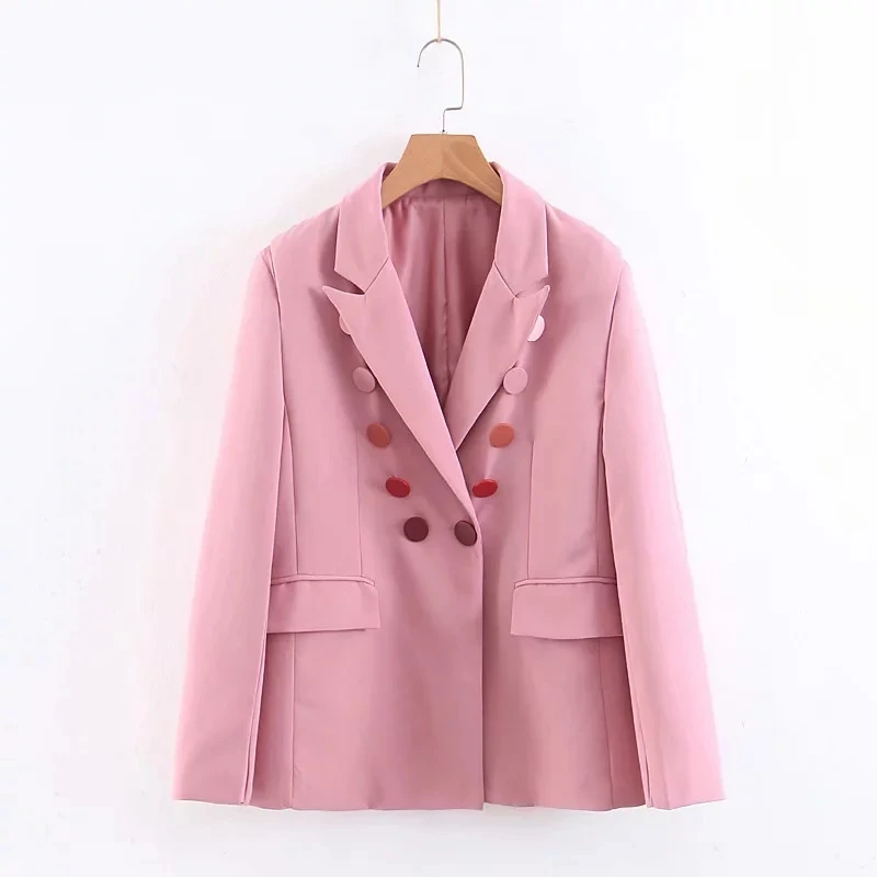 

Thin Suit Spring Women Solid Jacket Long Sleeve Color Button Coat Fashion Retro Casual Women Female Windbreaker Loose Outwear