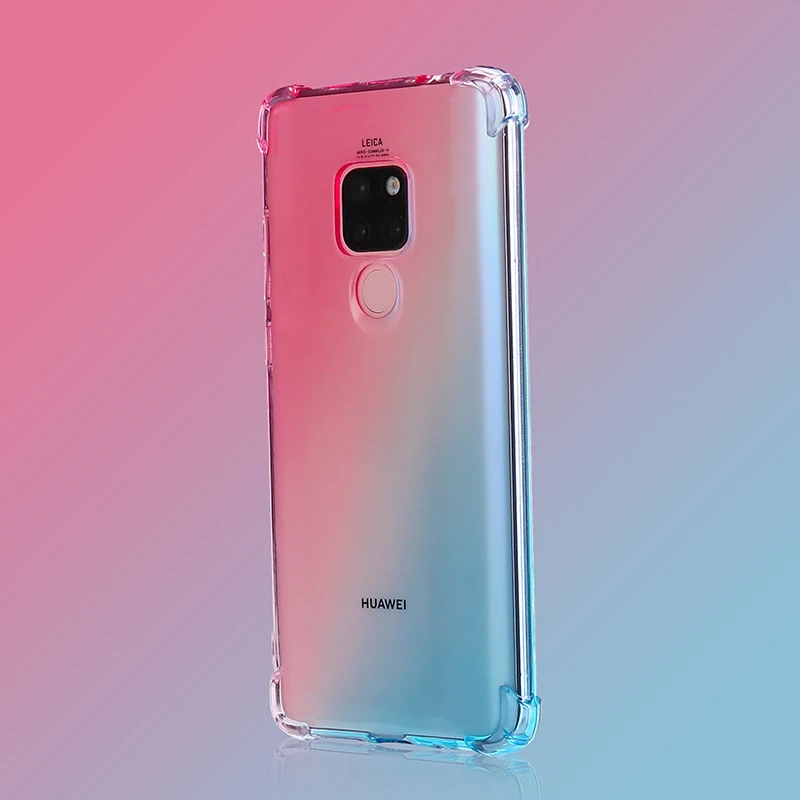 100 шт градиентная воздушная подушка противоударный чехол для huawei P30 P20 mate 30 20 X Pro Lite Nova 5i 5 Y9 Prime Мягкий силиконовый чехол