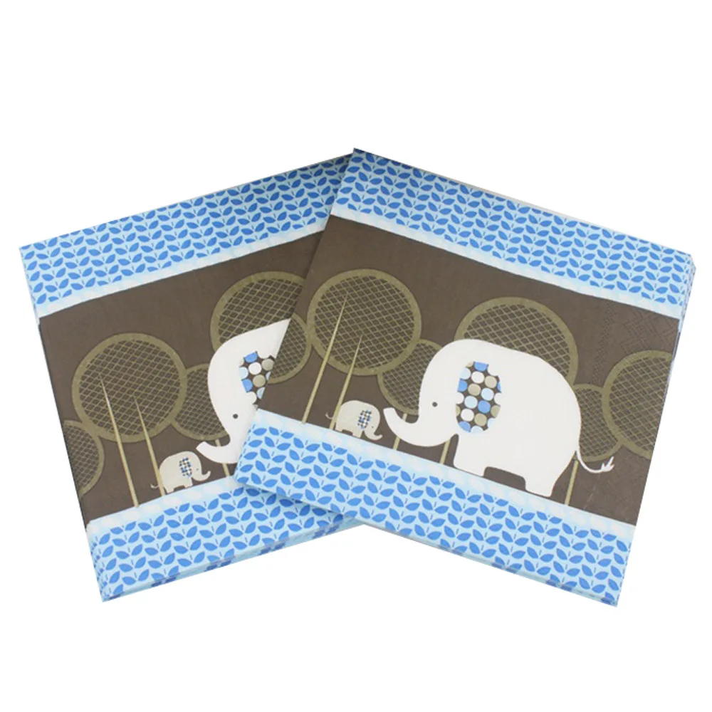 

20pcs/lot Cartoon Eleghant Disposable Napkin Animal Theme Party Birthday Wedding Paper Napkin Elephant Party Tableware Supplies