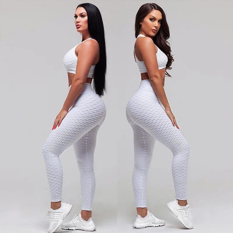 

2019 New Women Yoga Set Energy Seamless Leggings+Strappy Bra Gym Fitness Clothing High Waist Yoga Leggings Runingwear 2 Pcs Set