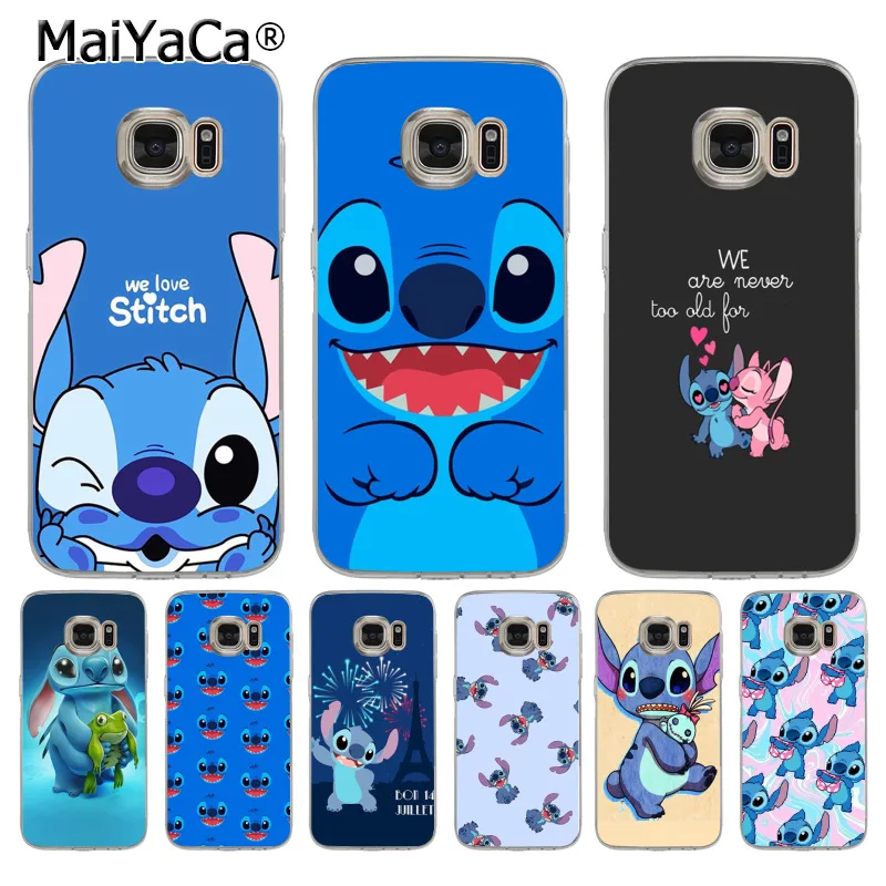 Maiyaca милый мультфильм Стич Coque В виде ракушки Телефон чехол для Samsung S5 S6 S7 Edge S8 плюс S6 Edge Plus S3 s4