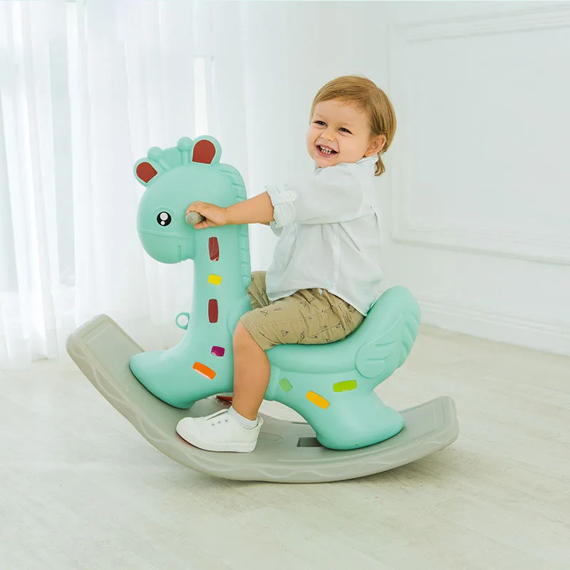 Детское кресло-качалка, детские пластиковые игрушки с музыкальной качалкой, лошадка-качалка для детей, качалка для детей 0-3 лет - Цвет: Зеленый