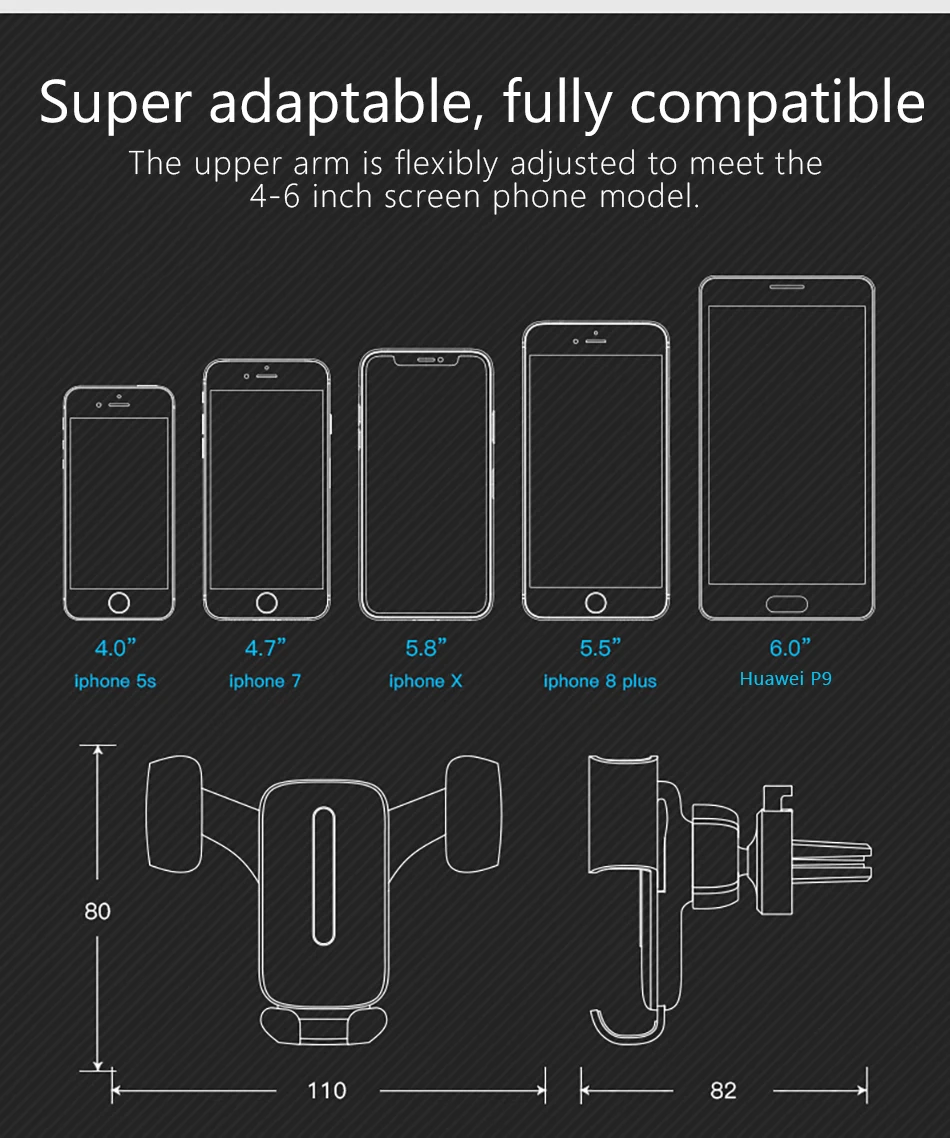 !ACCEZZ Universal Air Vent Car Phone Stand Holder For Samsung S9 iPhone X 8 Xiaomi Huawei Bracket Aluminum Alloy Support Holder (14)
