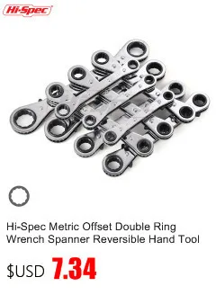 Hi-Spec 7pc Reversible Combination Wrench Ratchet 8 10 12 13 15 17 19mm Socket Combination Spanner Wrench Set A Set of Keys