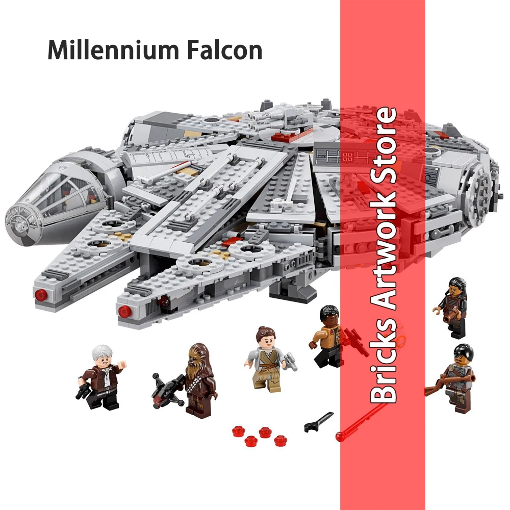 

1381PCS Millennium Falcon Mini Figures Set Model Building Blocks Kits Toys For Kids Gifts Compatible Legoness Star 75105 Wars