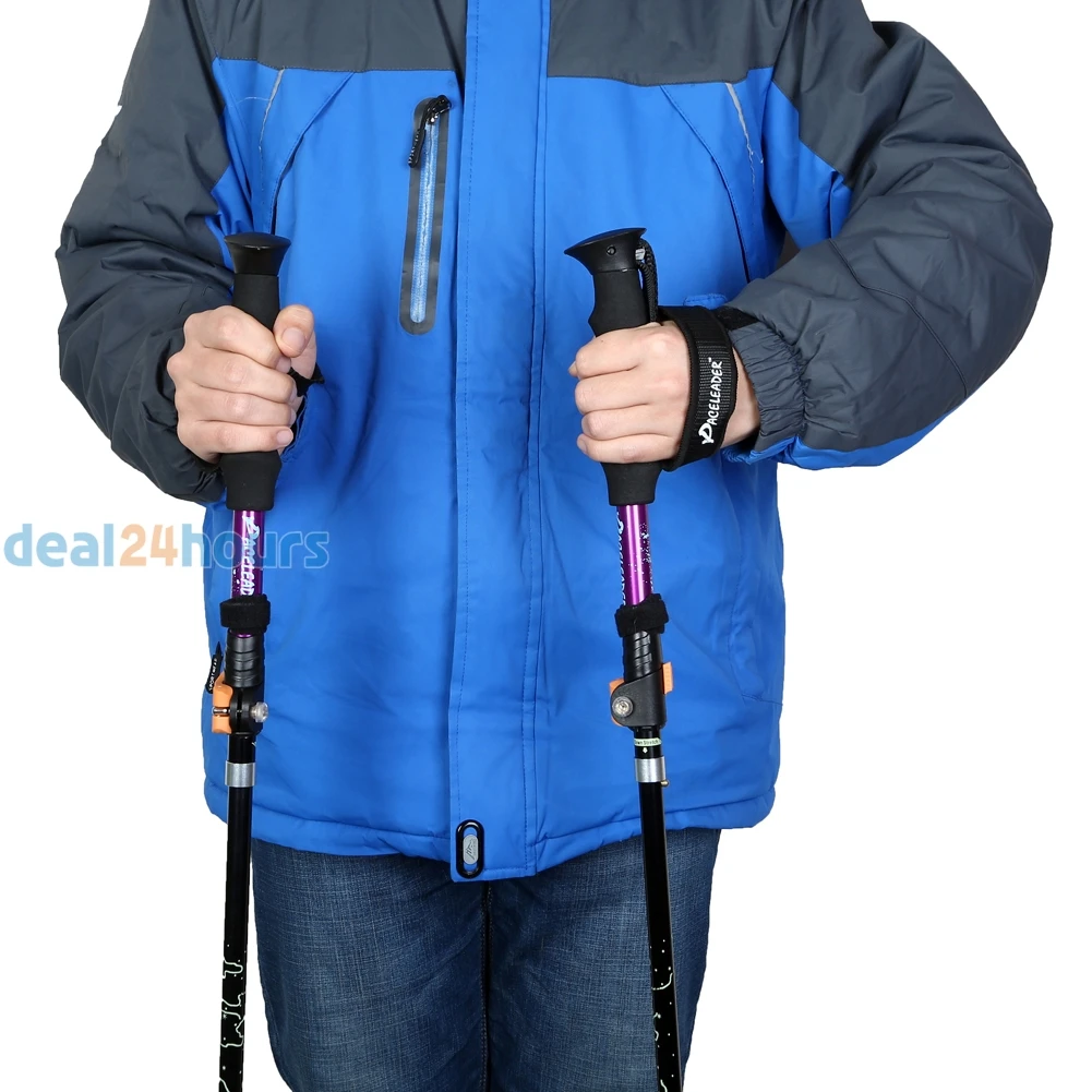 2 unids/lote bastones Palos anti-choque plegable ajustable telescópica polos para senderismo trekking aluminio