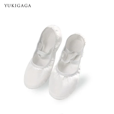 Детская Балетная обувь; Шелковые Балетные танцевальные Тапочки с раздельной подошвой для девочек; Детские Балетки; тренировочная обувь для танцев - Цвет: White