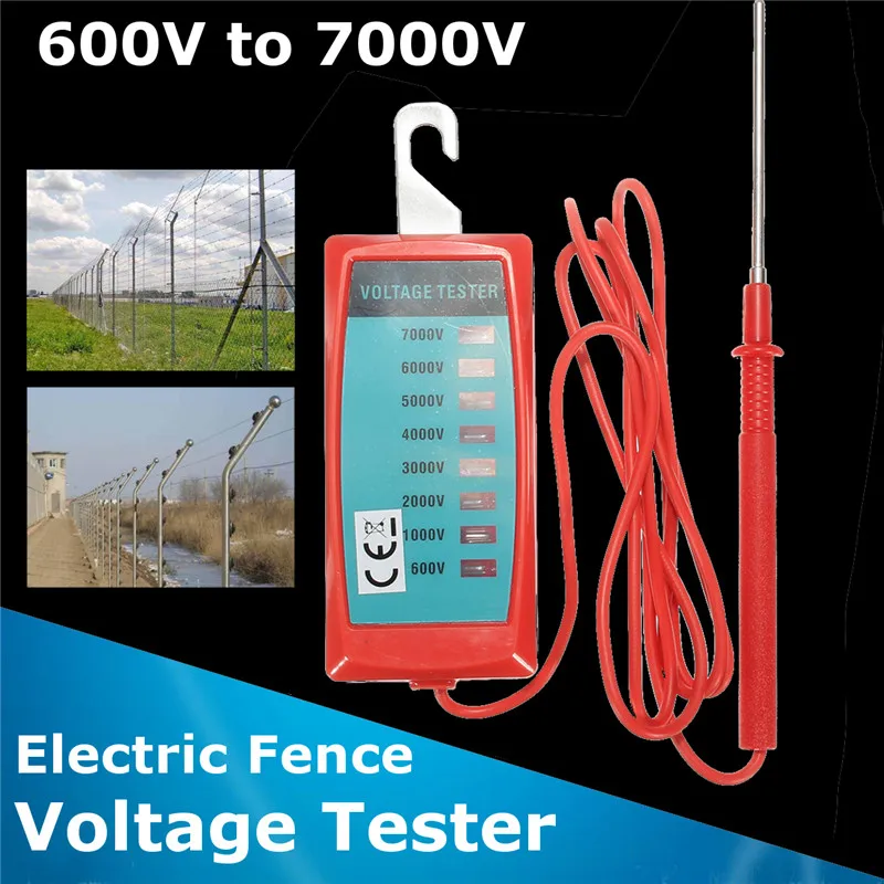 

Voltmeter 600V to 7000V Handheld Electric Fence Voltage Tester Voltage Detector Meter Volt Measure Garden Neon Lamp Tools