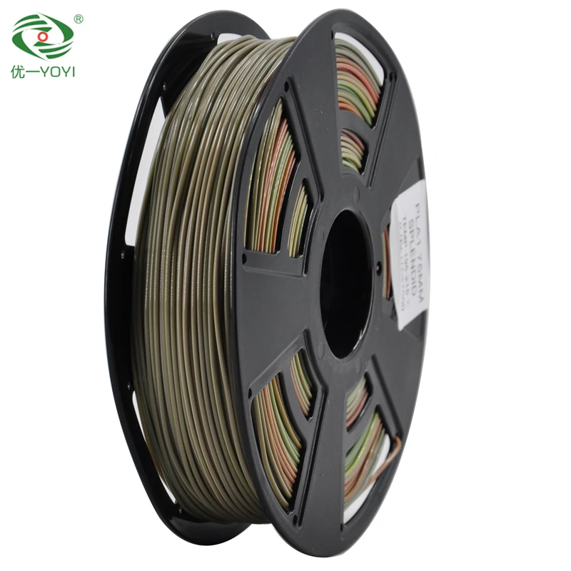

YOYI Multicolor Gradient PLA 3D Printer Filament 0.75kg rainbow filament China Supplier 1.75mm