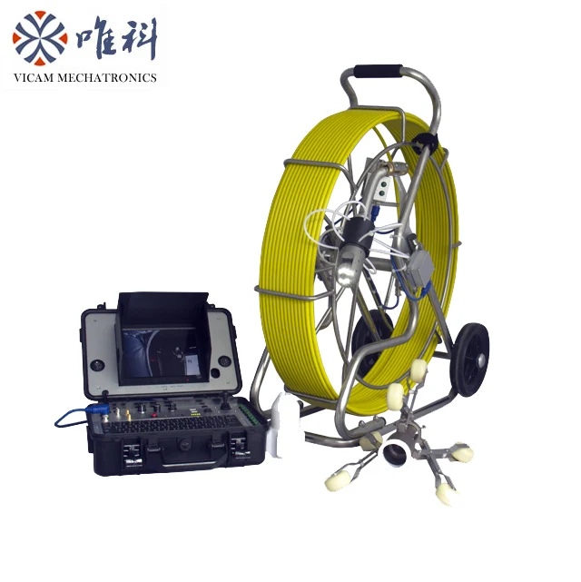 Sewer Pipe Camera Robot 120m fiberglass cable drain plumbing inspection