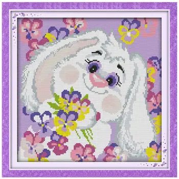 

A lovely white puppy Patterns Counted Cross Stitch 11CT 14CT Cross Stitch Set Wholesale Cross-stitch Kit Embroidery Needlework