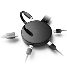 Мультифункция USB концентратор адаптер Портативный USB C концентратор адаптер 4 K HDMI выход QI type-C Беспроводное зарядное устройство SD/TF кард-ридер