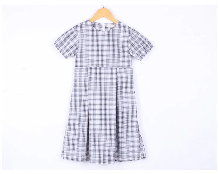 Teenage Baby Girl Cotton Short Sleeve Plaid Dress Summer Spring 2019 Children Princess Dresses Girl Party Dress Birthday Clothes  (15).jpg
