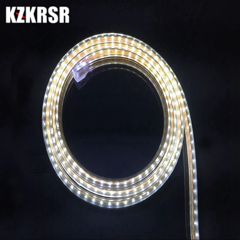 KZKRSR 120 светодиодов/м IP67 водонепроницаемая светодиодная лента 3014 с штепсельной