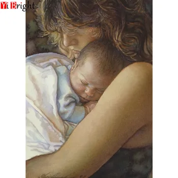 

Full DIY 5D Diamond Painting Character Mother and Child Cross Stitch Square Diamond Embroidery Pattern Rhinestone Diamond XY1