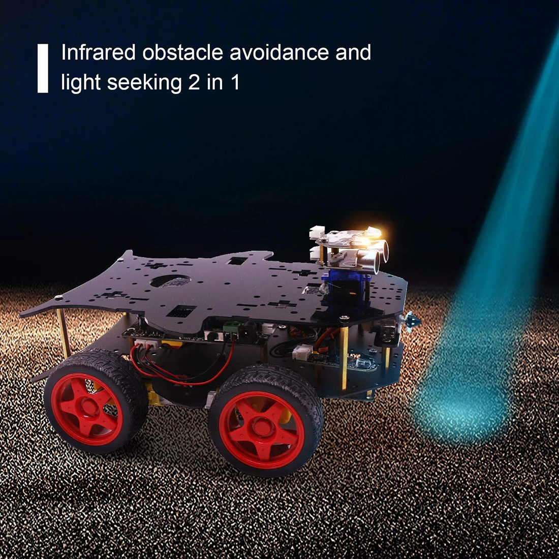 Робот автомобиль 4WD Программирование стволовых образование внедорожный светильник отслеживания Робот Игрушки с учебником для Arduino с для R3 материнской платы
