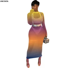 Robe mi-longue en maille pour femmes, vêtement de plage, manches longues, col rond, transparent, sexy, boîte de nuit, mi-longue, 2 couleurs, 2019, 3710