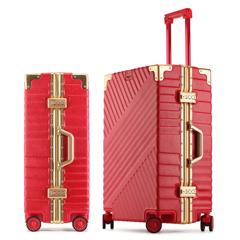 

New Aluminum Frame Trolley Case Suitcase Universal Wheel Student Password Box to Board the Chassis