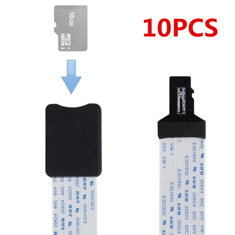 

10Pcs TF Male To Micro SD Female Flexible Extension Adapter Cable Extender For Phone Car GPS TV 48/60cm