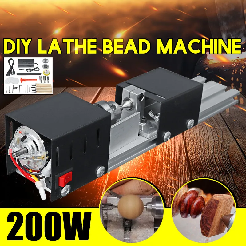 

100W Wood Lathe Beads Machine Polisher Table Saw Multi Functional DIY Wood Lathe