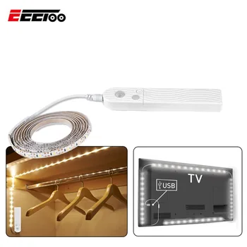 

5V 1M/2M/3M Wireless Motion Sensor LED Night Light Bed Closet Lamp Cabinet Stairs Light USB LED Strip For TV Background Lighting