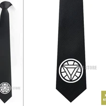 Герой Железный человек символ Для мужчин жаккардовые стройный узкий 2," галстук 6 см галстуки Свадебная вечеринка жениха галстук, запонки LK021M