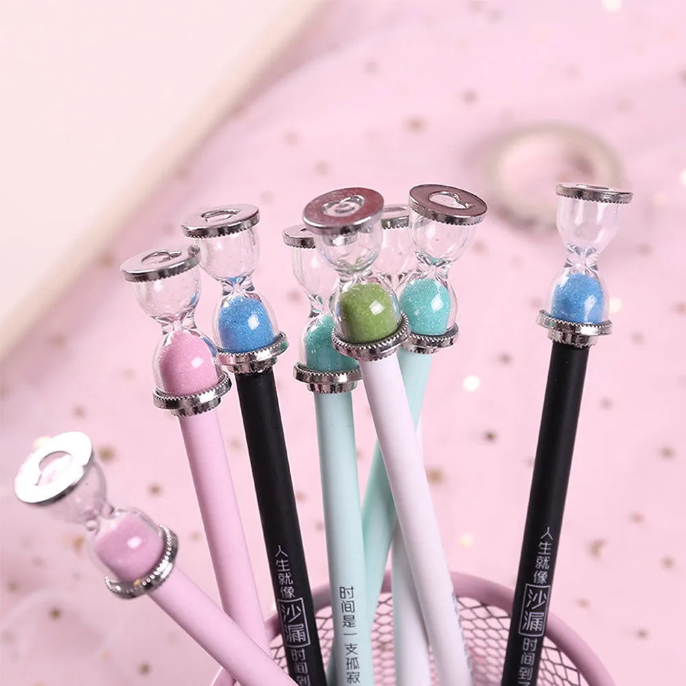 

1Pc Kawaii Stationery Creative Time Hourglass Gel Pen 0.5MM Black Ink Pens for Student Office School Supplies Student gifts