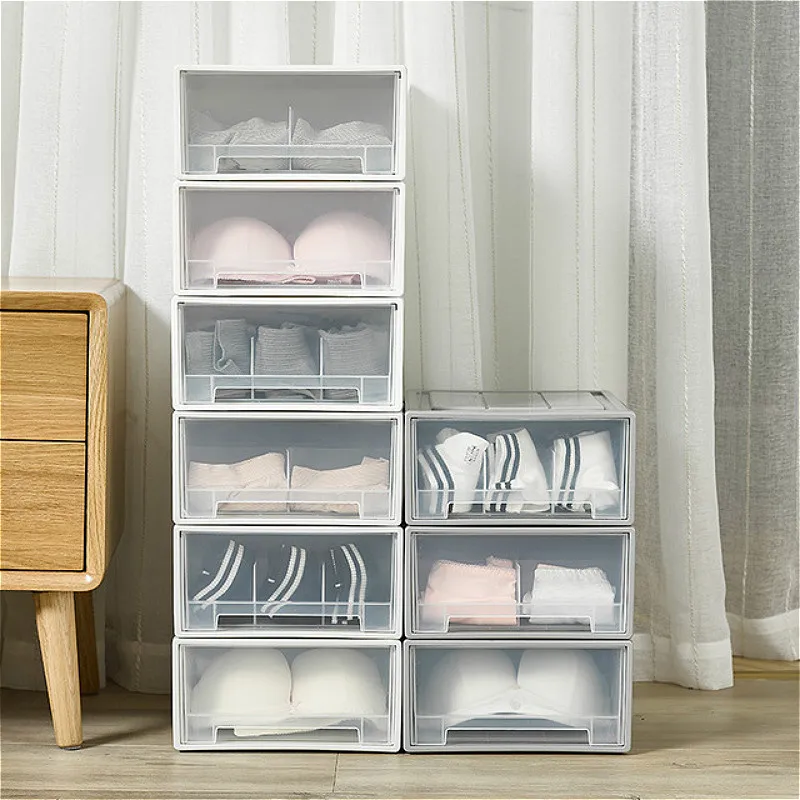 

1/10/15 Grids Underwear Storage Box with Drawer Plastic Container Wardrobe Closet Organizer Case Socks Panties Bra Storage Box
