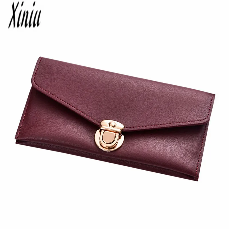 

Women Fashion Leather Wallet Leisure Clutch Bag Buckle Long Purse Fashion Ladies Clutch Wallets monedero de las mujeres Wallet