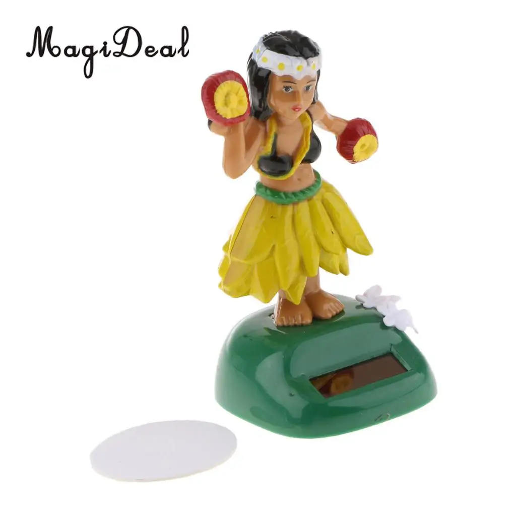 Solar Powered Dancing Llulu Party Hawaii Girl Swinging Bobble Toy Car Home Decor Ornament 3 Color Pick