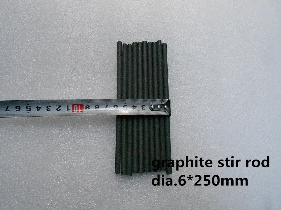 Dia.6* 250 мм графита перемешать стержень/углеродный графитовый стержень смешивание, перемешивание стержень для графитовый тигель металлов/ 5 шт