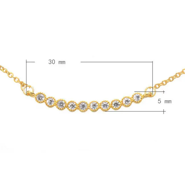 

Long Chain Women Gold Plating Simple Jewelry Chain Micro Pave CZ Necklace