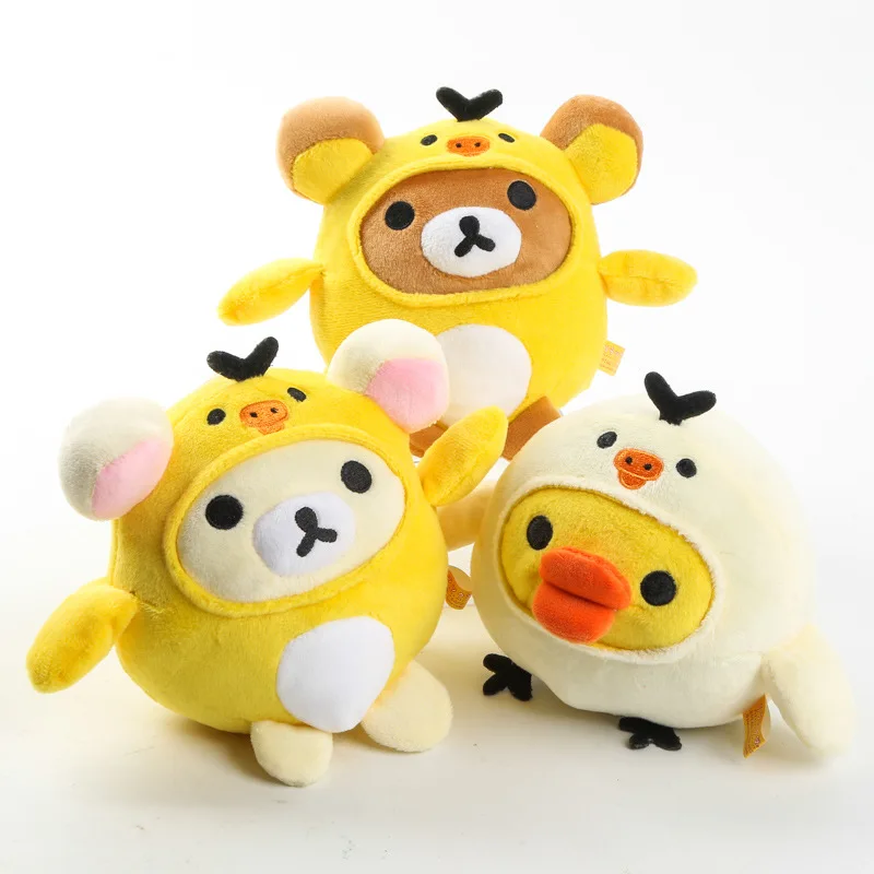 3 шт./Lt Kawaii 12 см милый Мишка рилаккума медведь курица мягкие плюшевые игрушки