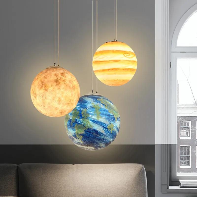 Lampe LED suspendue en forme de planète, luminaire décoratif d'intérieur,  idéal pour une chambre d'enfant, une chambre à coucher ou une chambre de  fille - AliExpress
