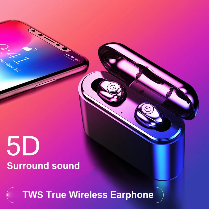 

Teamyo TWS/Single Earbuds Bluetooth Earphone V5.0 Wireless Headphone Stereo Sport Wireless Bluetooth Headset with Charging Box