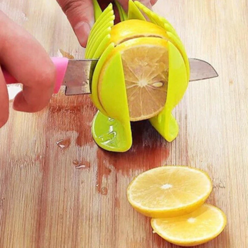 

ABS Plastic Slicer Vegetable Tomato Slicer Lemon Orange Fruit Cutter Knife Cake Holder Kitchen Gadgets Fruit Vegetable Tool