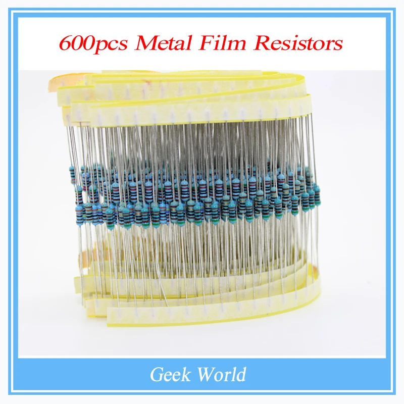 Buy 600pcs/pack 1/4W 30 Kind Metal Film Resistors