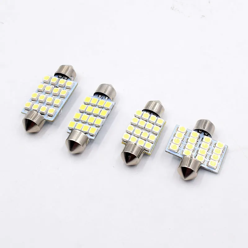 

100pcs Festoon LED 16SMD 3528 1210 31MM 36MM 39MM 41MM Car LED C5Q Automobile Bulbs Lamp Tail Lights/Indicator