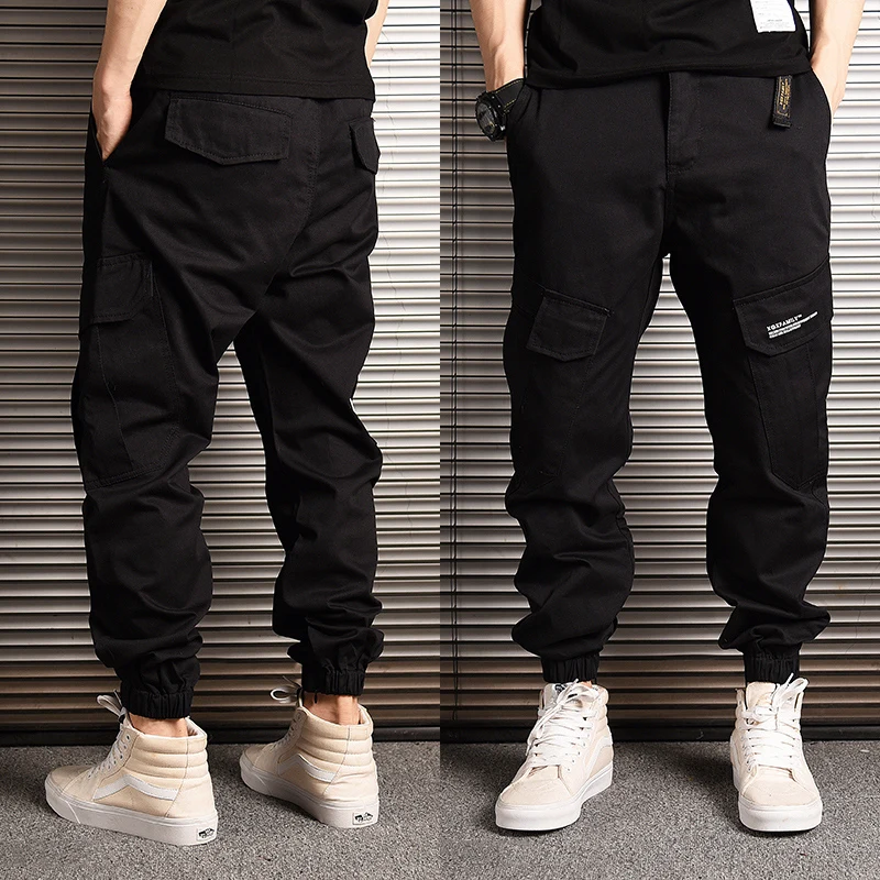 Японский Стиль уличной моды Для мужчин джинсовые тренировочные штаны камуфляжные военные брюки свободные большой карман штаны-карго