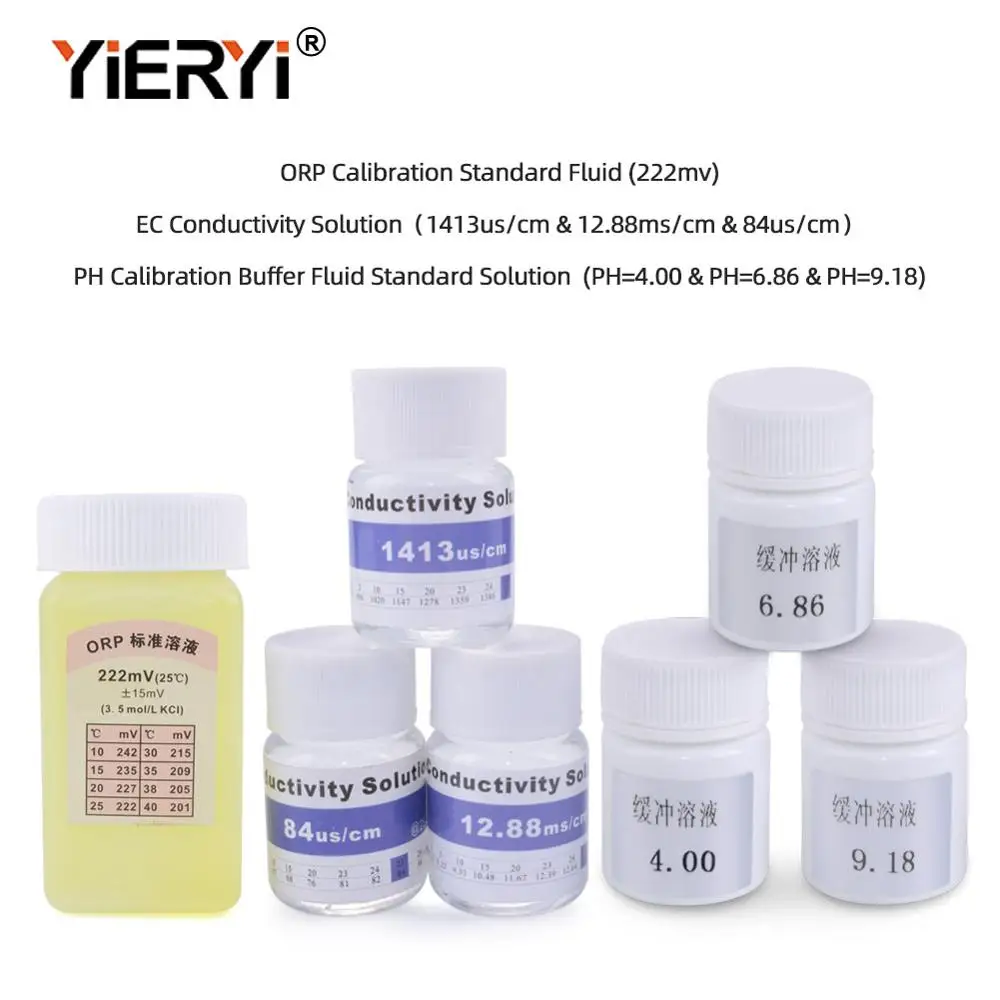 yieryi Pen pH EC ORP Salt Calibration Buffer Solution Redox Potential