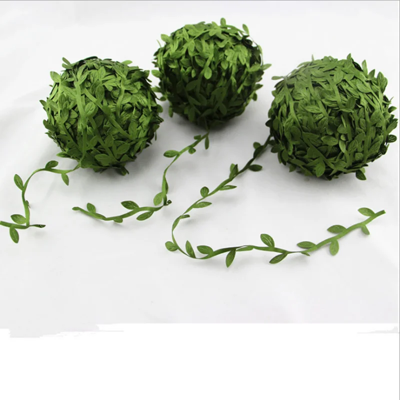 

2Meter Silk Leaf-Shaped Handmake Artificial green Leaves DIY Wreath For Wedding Decoration Gift Scrapbooking Craft Fake Flower.j