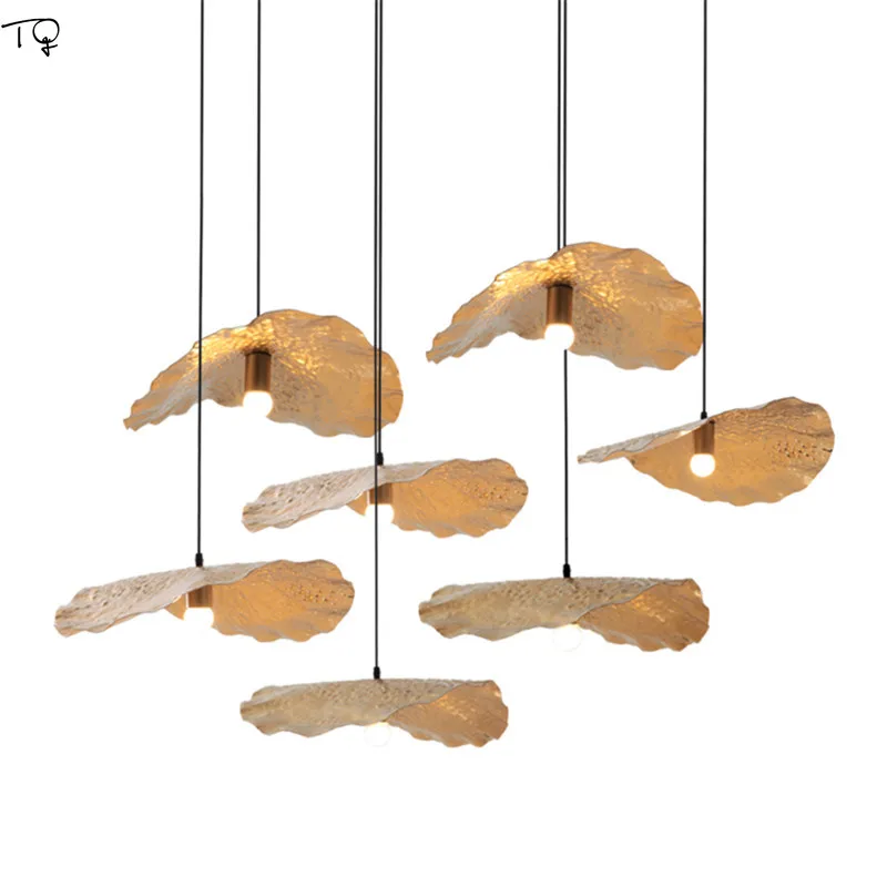 

Nordic Post-modern Lotus Leaf Gold Pendant Lights Led Creative Individual Fashion Restaurant Hotel Dining Room Tearoom Luminaire