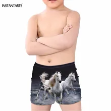 INSTANTARTS 3D животного Crazy Horse для мальчиков с принтом летние купальные шорты для купания пляжные купальники для детей спортивная детская одежда для пляжа