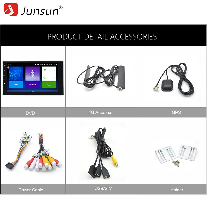 Junsun 7 &quot2 DIN 4 г Android универсальный автомобильный DVD Радио мультимедийный плеер