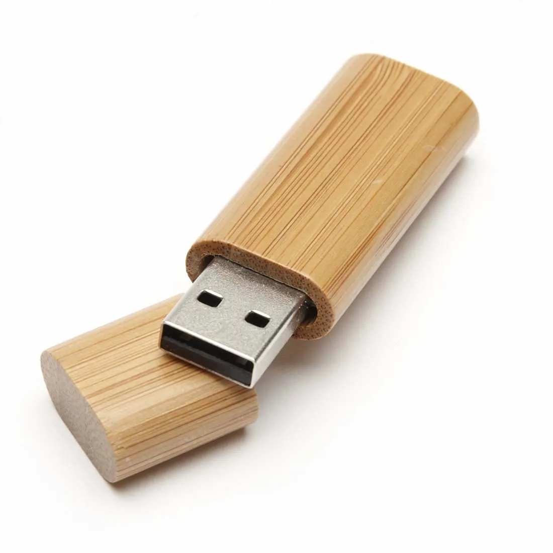 Цилиндрический USB флэш-накопитель 8GB деревянный