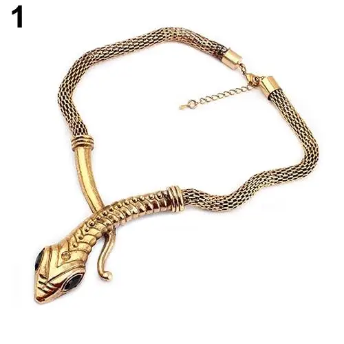 

Women Vintage Gold Silver Snake Chocker Statement Pendant Bib Necklace Jewelry hot