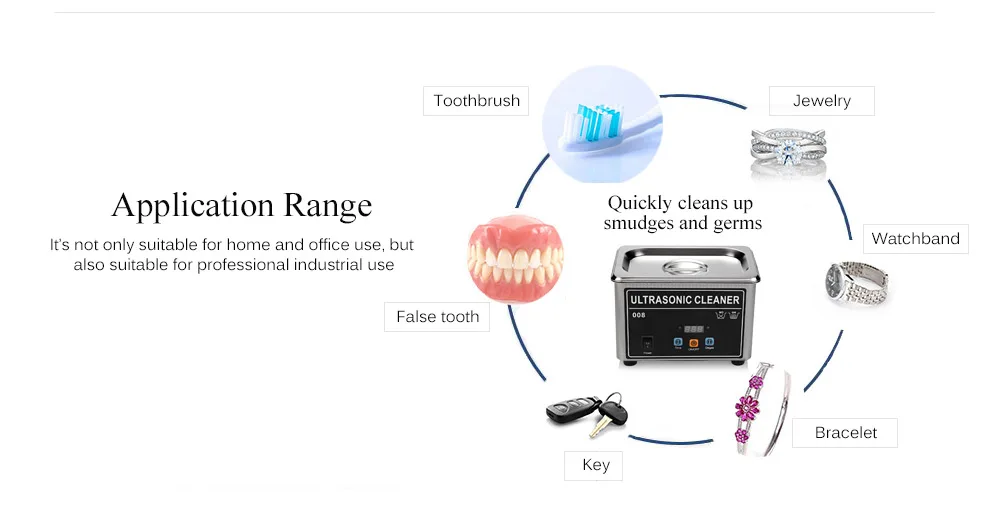 CJ - 008 0.7L Professional Ultrasonic Cleaner Machine Digital Timer for Home Use