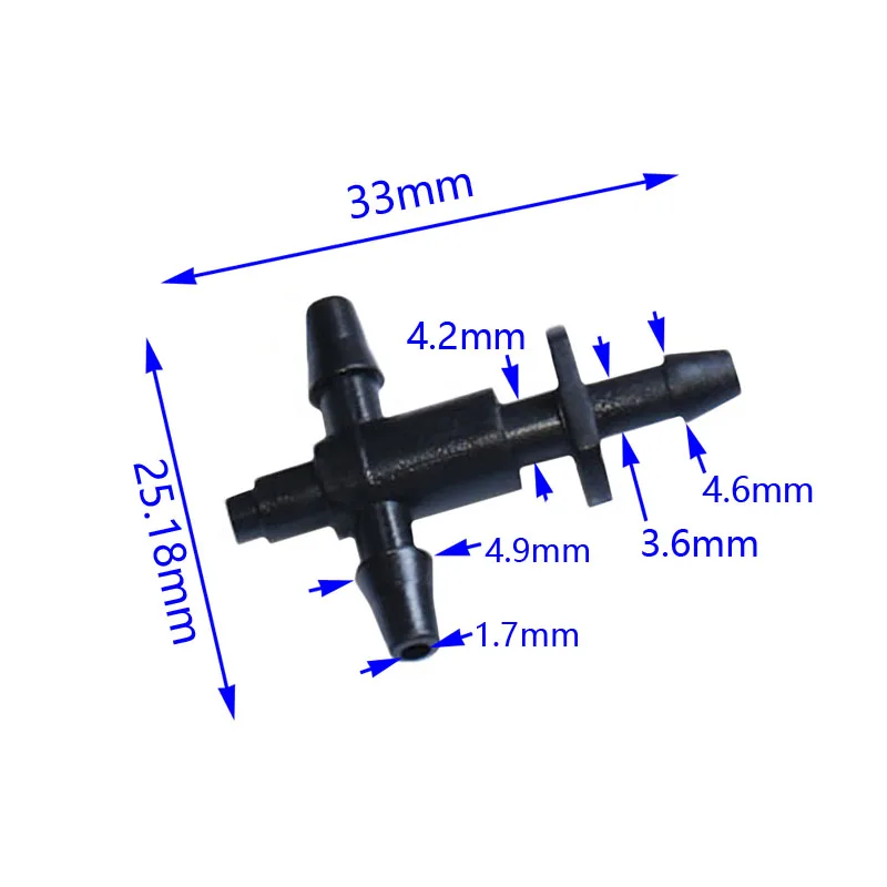 Системы капельного стрелка 3 контактный разъем 1/8 2 way распределитель воды 3/5 штуцер для шланга для воды разъем адаптера 20 штук